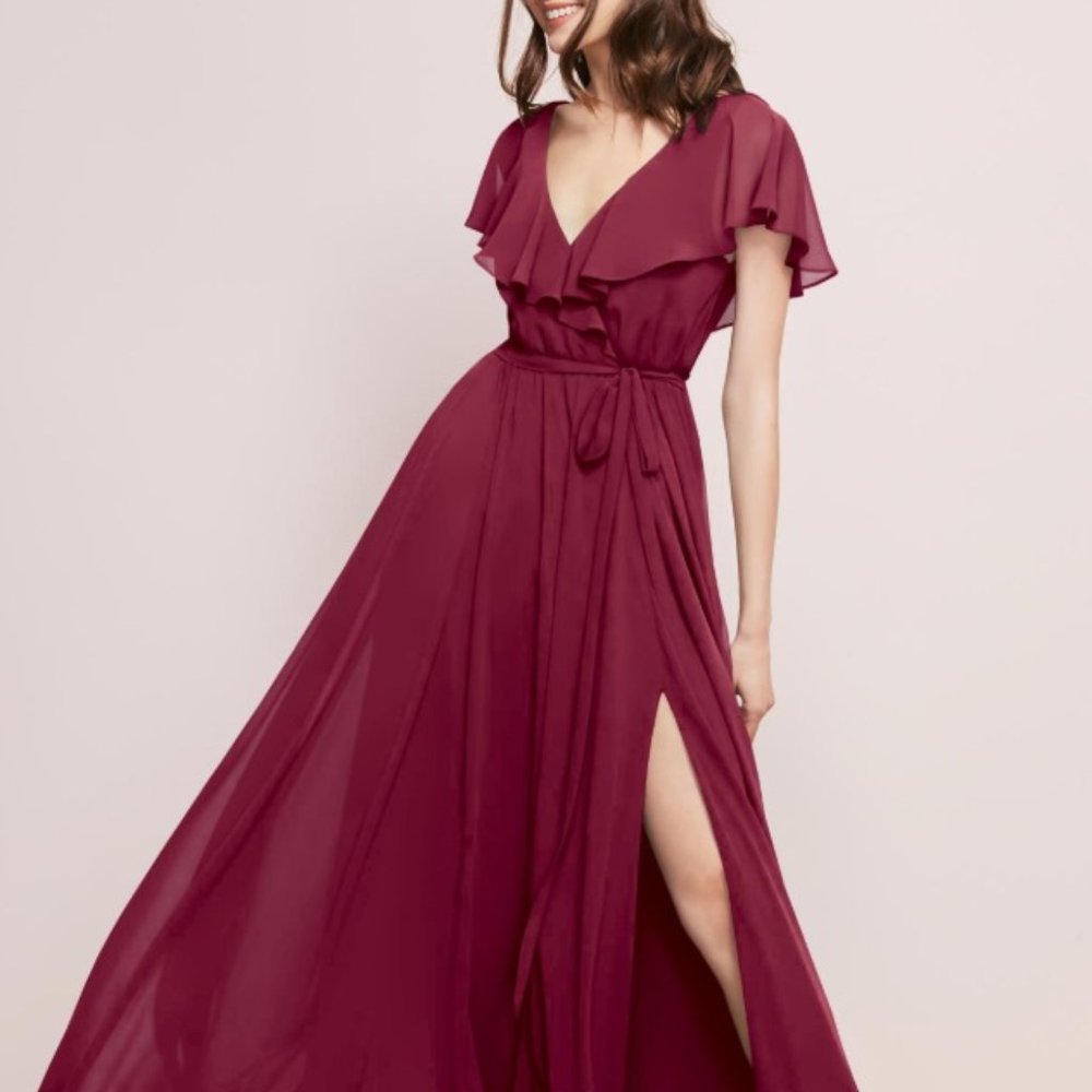 Watters Bridesmaid Jordi Dress in Wine Size 8 NEW